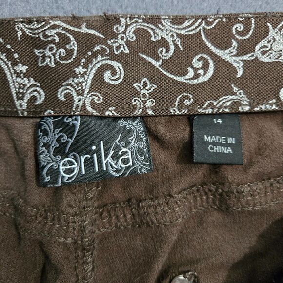 Erika Women 14 Brown Daria Corduroy Jeans Straight Leg High Rise - Picture 7 of 14